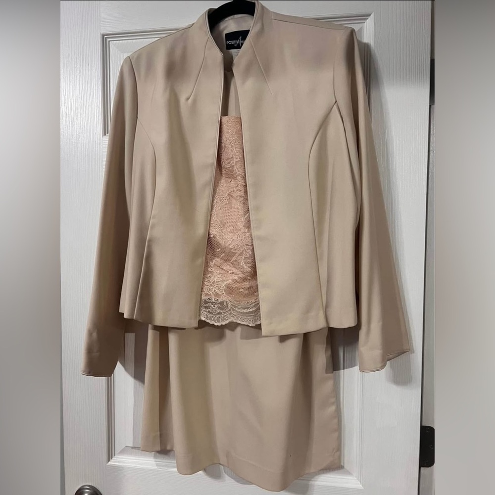 Positive Attitude Tan Blazer and Skirt Set